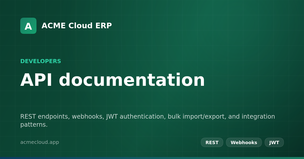 API documentation | ACME Cloud ERP
